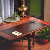 Dark Brown Bonded Leather No Core Rollable Desk Mat, 36 x 17